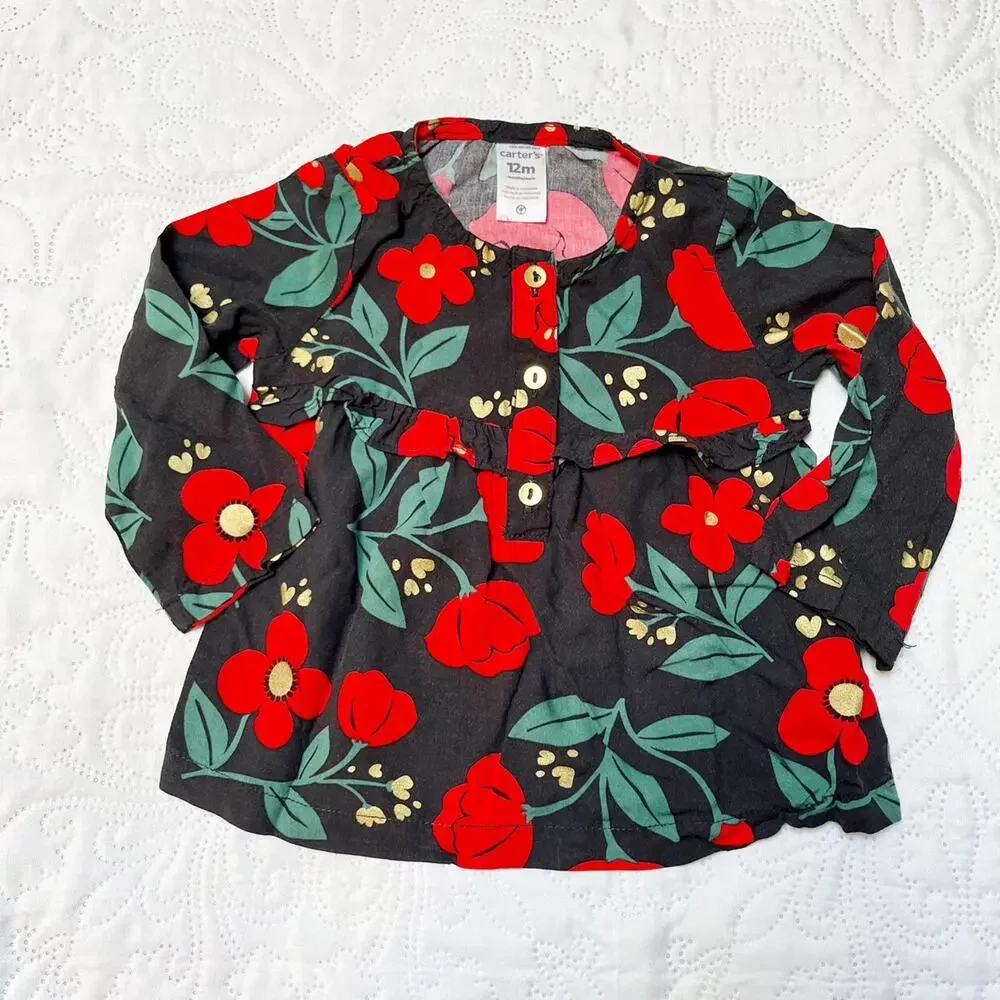 Carter's Winter Floral Top Size 12m